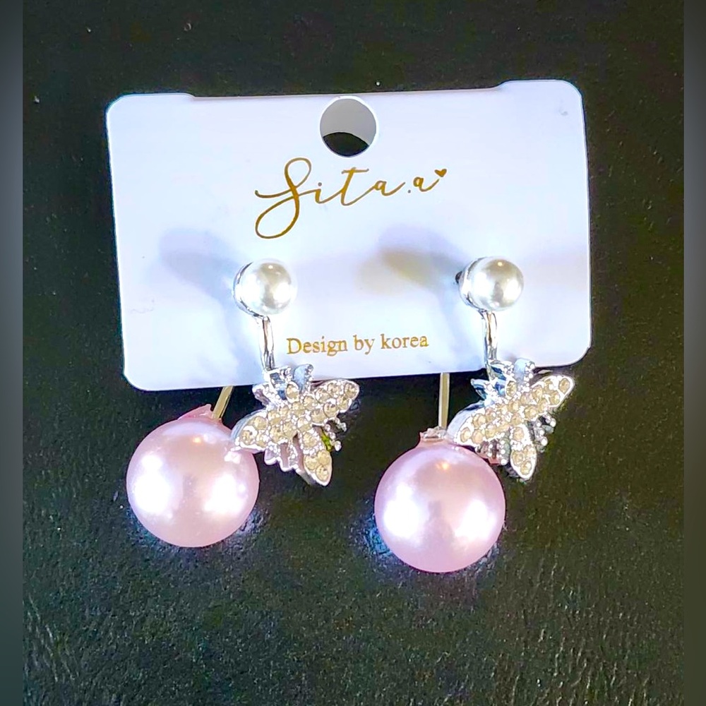 Sita Bee & Faux Pearl Earrings